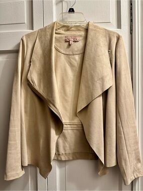 Philosophy Cream Faux Suede Tailored Jacket